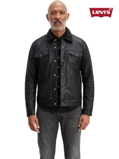 Куртка Faux Leather Trucker Jacket