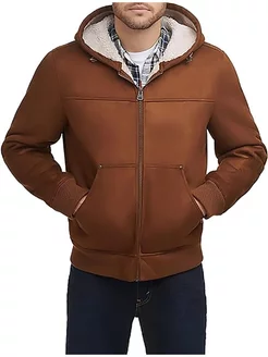 Куртка Buffed Cow Faux Leather Hoody Bomber