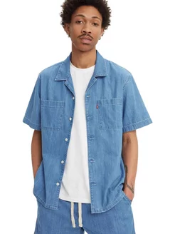 Рубашка The Standard Camp Shirt Med Indigo - Worn In