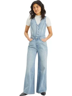 Комбинезон Women Denim Vest Wide Leg Jumpsuit